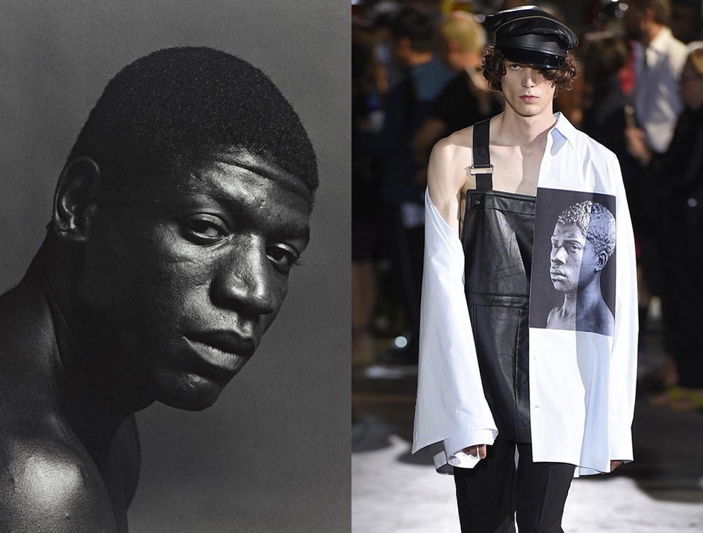 Работа Bob Love (1979) Roberta Mapplethorpe и образ из коллекции Raf Simons