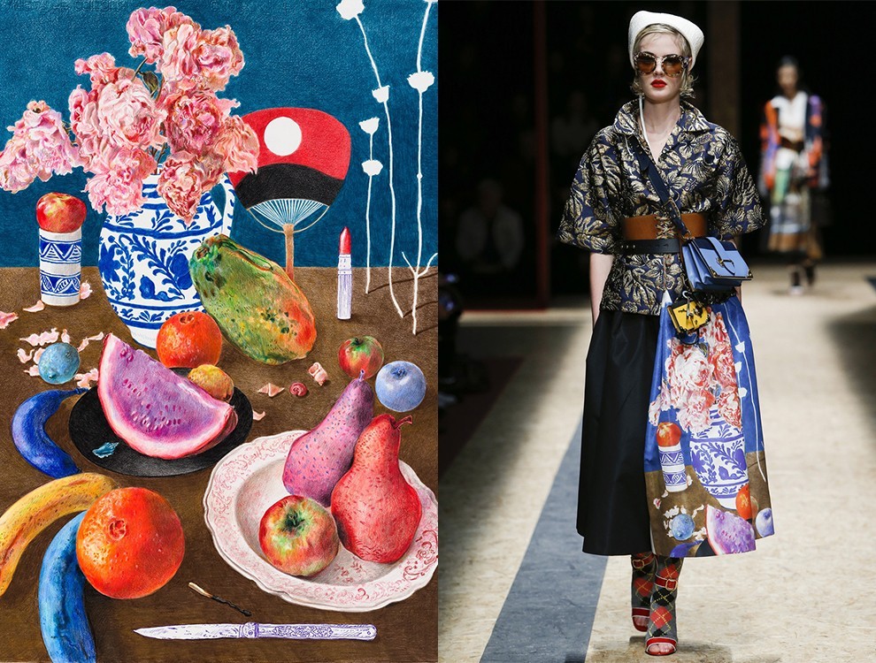 Образ из коллекции Prada и натюрморт Кристофа Шемена