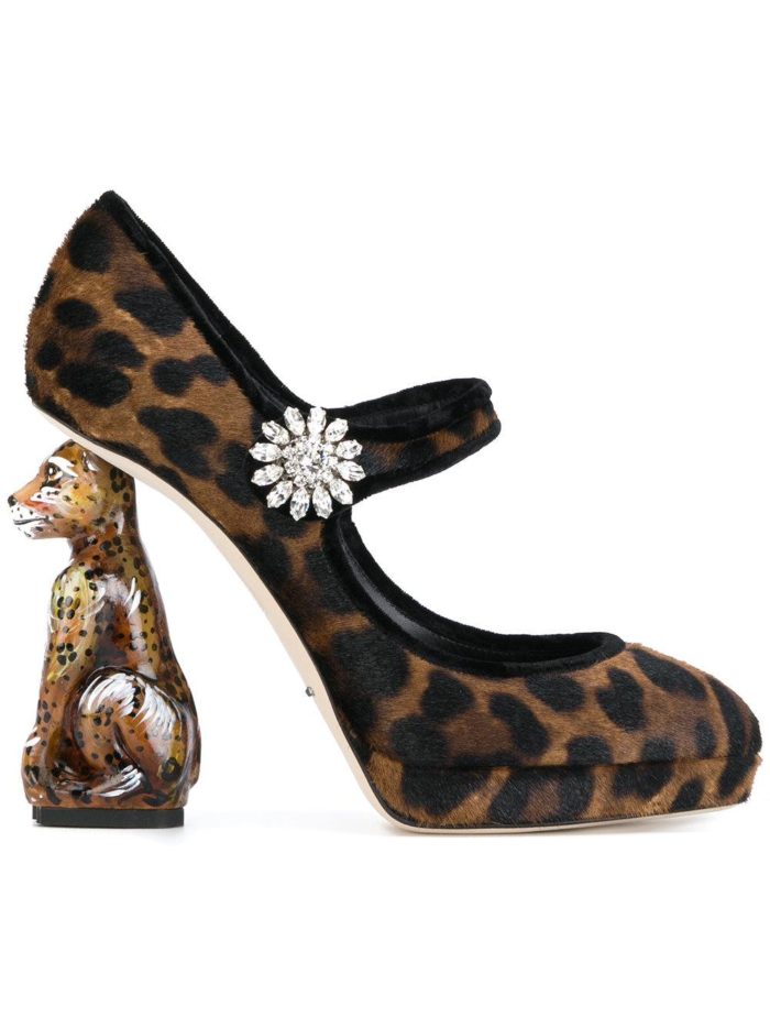 Женские туфли лето 2022: леопардовые на толстом каблуке